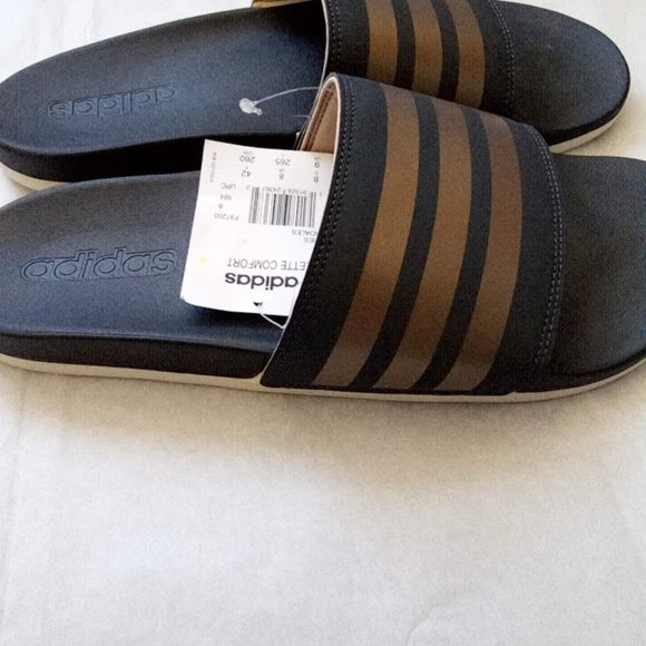 New Adidas WMN's Comfort Slides Grey Copper US 9 - Picture 6 of 12